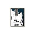Picture of Retro White guitar Poster _GroupedProduct_Rectangle_Portrait_Canvas_Framed_