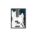 Picture of Retro White guitar Poster _GroupedProduct_Rectangle_Portrait_Canvas_Framed_