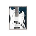 Picture of Retro White guitar Poster _GroupedProduct_Rectangle_Portrait_Canvas_Framed_