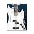 Picture of Retro White guitar Poster _GroupedProduct_Rectangle_Portrait_Canvas_Framed_