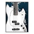 Picture of Retro White guitar Poster _GroupedProduct_Rectangle_Portrait_Canvas_Framed_