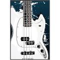 Picture of Retro White guitar Poster _GroupedProduct_Rectangle_Portrait_Canvas_Framed_