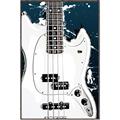 Picture of Retro White guitar Poster _GroupedProduct_Rectangle_Portrait_Canvas_Framed_