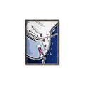 Picture of Retro Blue guitar Poster _GroupedProduct_Rectangle_Portrait_Canvas_Framed_