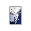 Picture of Retro Blue guitar Poster _GroupedProduct_Rectangle_Portrait_Canvas_Framed_