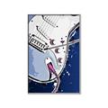 Picture of Retro Blue guitar Poster _GroupedProduct_Rectangle_Portrait_Canvas_Framed_