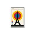 Picture of Retro Eiffel Tower Poster _GroupedProduct_Rectangle_Portrait_Canvas_Framed_