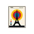 Picture of Retro Eiffel Tower Poster _GroupedProduct_Rectangle_Portrait_Canvas_Framed_