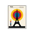 Picture of Retro Eiffel Tower Poster _GroupedProduct_Rectangle_Portrait_Canvas_Framed_