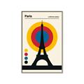 Picture of Retro Eiffel Tower Poster _GroupedProduct_Rectangle_Portrait_Canvas_Framed_