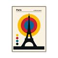 Picture of Retro Eiffel Tower Poster _GroupedProduct_Rectangle_Portrait_Canvas_Framed_