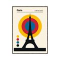 Picture of Retro Eiffel Tower Poster _GroupedProduct_Rectangle_Portrait_Canvas_Framed_