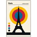 Picture of Retro Eiffel Tower Poster _GroupedProduct_Rectangle_Portrait_Canvas_Framed_