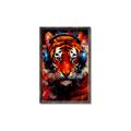 Picture of Tiger With Headphones animal _GroupedProduct_Rectangle_Portrait_Canvas_Framed_