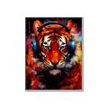 Picture of Tiger With Headphones animal _GroupedProduct_Rectangle_Portrait_Canvas_Framed_