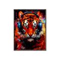 Picture of Tiger With Headphones animal _GroupedProduct_Rectangle_Portrait_Canvas_Framed_