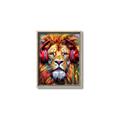 Picture of Lion With Headphones animal _GroupedProduct_Rectangle_Portrait_Canvas_Framed_
