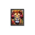Picture of Lion With Headphones animal _GroupedProduct_Rectangle_Portrait_Canvas_Framed_