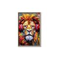 Picture of Lion With Headphones animal _GroupedProduct_Rectangle_Portrait_Canvas_Framed_