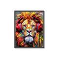 Picture of Lion With Headphones animal _GroupedProduct_Rectangle_Portrait_Canvas_Framed_