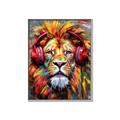 Picture of Lion With Headphones animal _GroupedProduct_Rectangle_Portrait_Canvas_Framed_