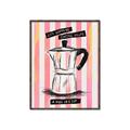 Picture of Mocca Coffee on Stripes - Hug in a Cup _GroupedProduct_Rectangle_Portrait_Canvas_Framed_