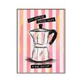 Picture of Mocca Coffee on Stripes - Hug in a Cup _GroupedProduct_Rectangle_Portrait_Canvas_Framed_