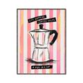 Picture of Mocca Coffee on Stripes - Hug in a Cup _GroupedProduct_Rectangle_Portrait_Canvas_Framed_