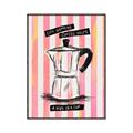 Picture of Mocca Coffee on Stripes - Hug in a Cup _GroupedProduct_Rectangle_Portrait_Canvas_Framed_