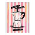 Picture of Mocca Coffee on Stripes - Hug in a Cup _GroupedProduct_Rectangle_Portrait_Canvas_Framed_