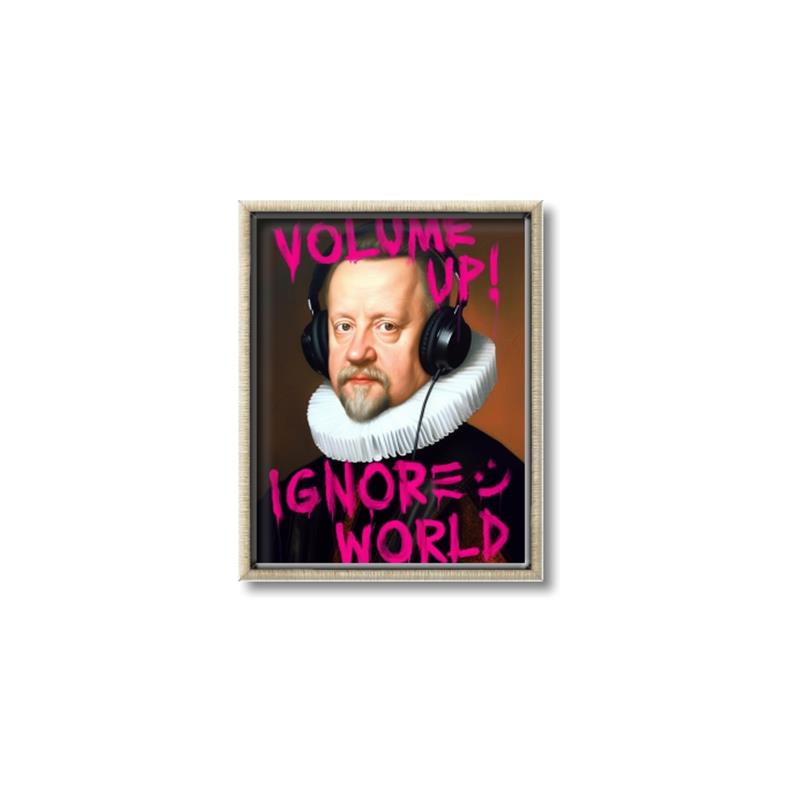Picture of Volume Up Typography Poster _GroupedProduct_Rectangle_Portrait_Canvas_Framed_