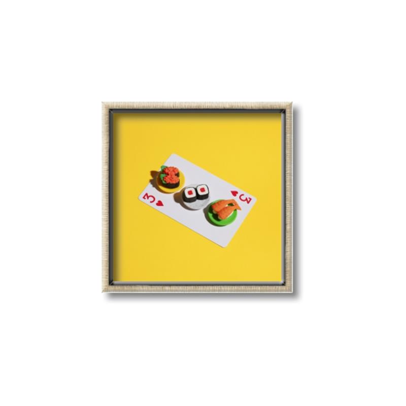 Picture of Sushi Selection on a Playing Card _GroupedProduct_Square_Canvas_Framed_