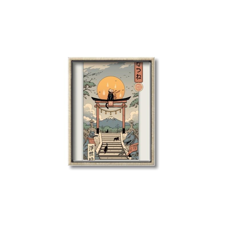 Picture of Catsune Inari _GroupedProduct_Rectangle_Portrait_Canvas_Framed_