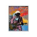 Picture of Retro Spaceman with Guitar Poster _GroupedProduct_Rectangle_Portrait_Canvas_Framed_