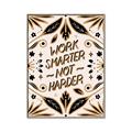 Picture of Work Smarter Not Harder Typography Poster _GroupedProduct_Rectangle_Portrait_Canvas_Framed_