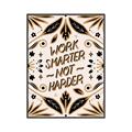 Picture of Work Smarter Not Harder Typography Poster _GroupedProduct_Rectangle_Portrait_Canvas_Framed_