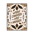 Picture of Work Smarter Not Harder Typography Poster _GroupedProduct_Rectangle_Portrait_Canvas_Framed_