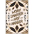 Picture of Work Smarter Not Harder Typography Poster _GroupedProduct_Rectangle_Portrait_Canvas_Framed_