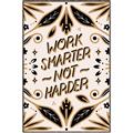 Picture of Work Smarter Not Harder Typography Poster _GroupedProduct_Rectangle_Portrait_Canvas_Framed_