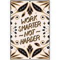 Picture of Work Smarter Not Harder Typography Poster _GroupedProduct_Rectangle_Portrait_Canvas_Framed_