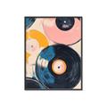 Picture of Retro Vinyl Records Poster _GroupedProduct_Rectangle_Portrait_Canvas_Framed_