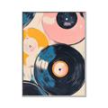 Picture of Retro Vinyl Records Poster _GroupedProduct_Rectangle_Portrait_Canvas_Framed_