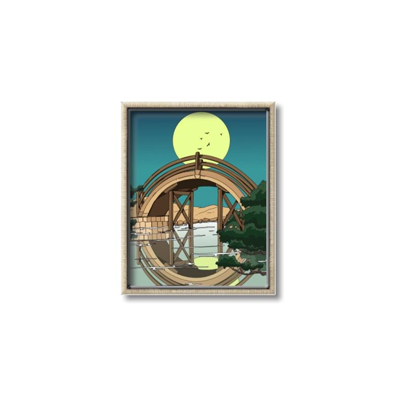 Picture of Japanese Bridge _GroupedProduct_Rectangle_Portrait_Canvas_Framed_