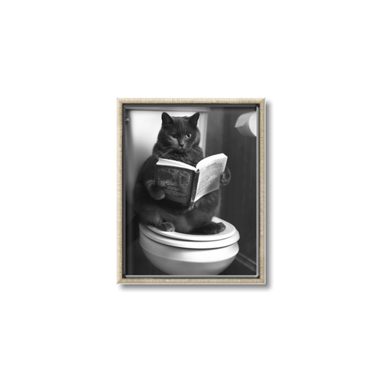 Picture of Plus Size Kitty on the Loo _GroupedProduct_Rectangle_Portrait_Canvas_Framed_