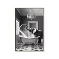 Picture of Joyful Elephant Bath Time _GroupedProduct_Rectangle_Portrait_Canvas_Framed_
