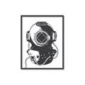 Picture of Vintage Diver Poster _GroupedProduct_Rectangle_Portrait_Canvas_Framed_