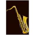 Picture of Golden Saxophone Poster _GroupedProduct_Rectangle_Portrait_Canvas_Framed_