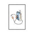Picture of Retro Walkman Poster _GroupedProduct_Rectangle_Portrait_Canvas_Framed_