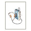 Picture of Retro Walkman Poster _GroupedProduct_Rectangle_Portrait_Canvas_Framed_