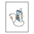 Picture of Retro Walkman Poster _GroupedProduct_Rectangle_Portrait_Canvas_Framed_